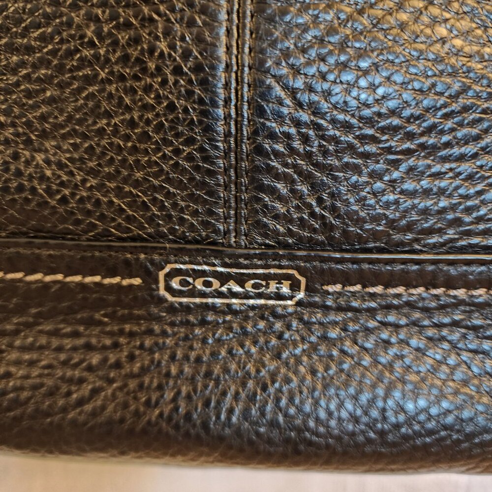 Coach Park Leather Mini Duffle Blk Pebbled Cross Body & Shorter Handle Bag A303 - Picture 5 of 15